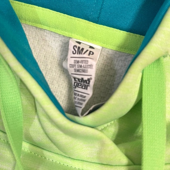 Under Armour Neon Green Pull Over Hoodie Jacket Cold Gear Semi Fitted Size Small - Picture 6 of 8